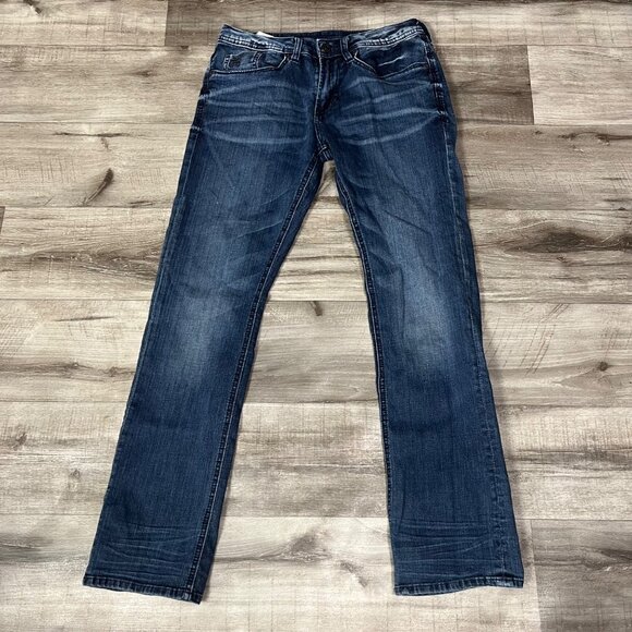 Buffalo David Bitton Evan-x Slim Straight Stretch Denim Jeans Blue Men’s 30 x 32 - Picture 1 of 12